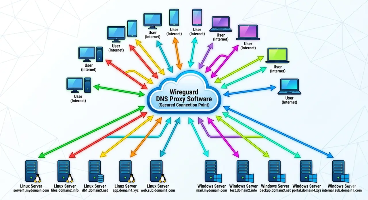Wireguard DNS Proxy Software - 1000 servers using One Public IP from cheap VPS